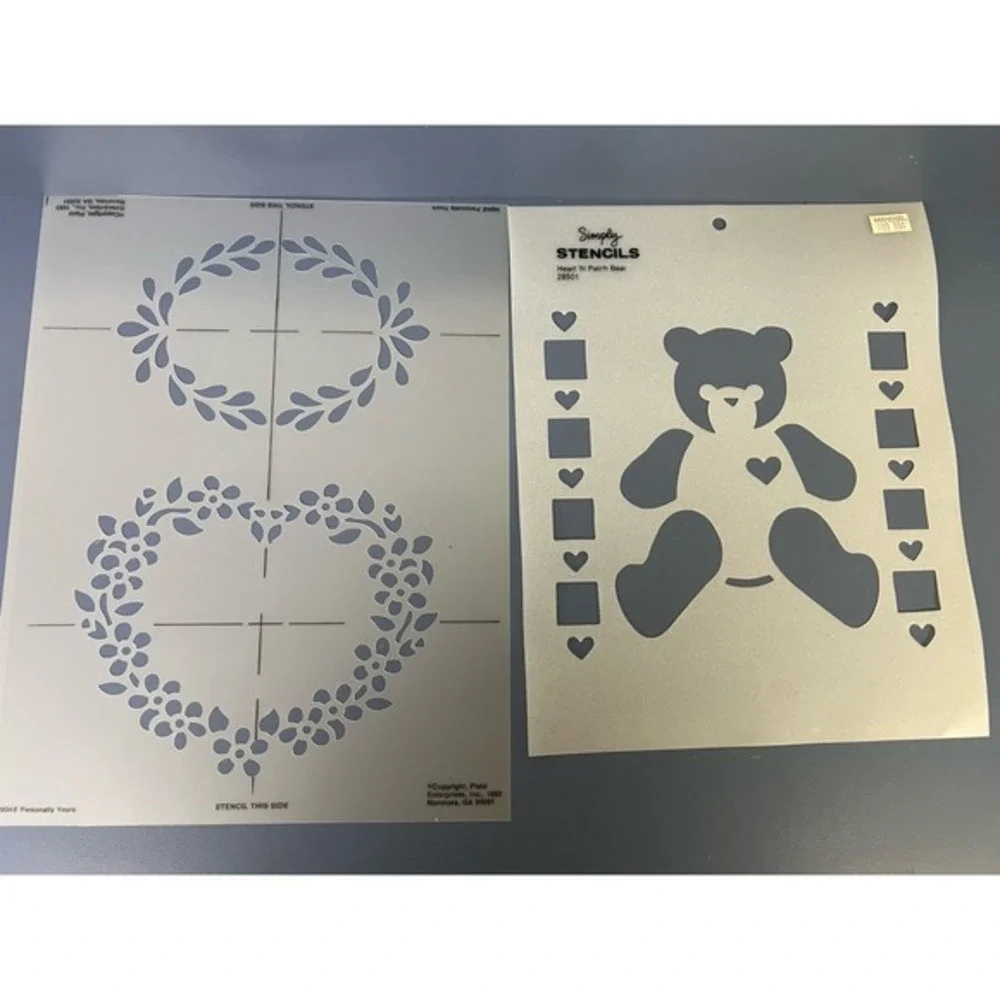 Lot Of 8 New Pks Vintage Plaid Enterprises Stencil‎ Decor Mylar Stencils 8.5x11